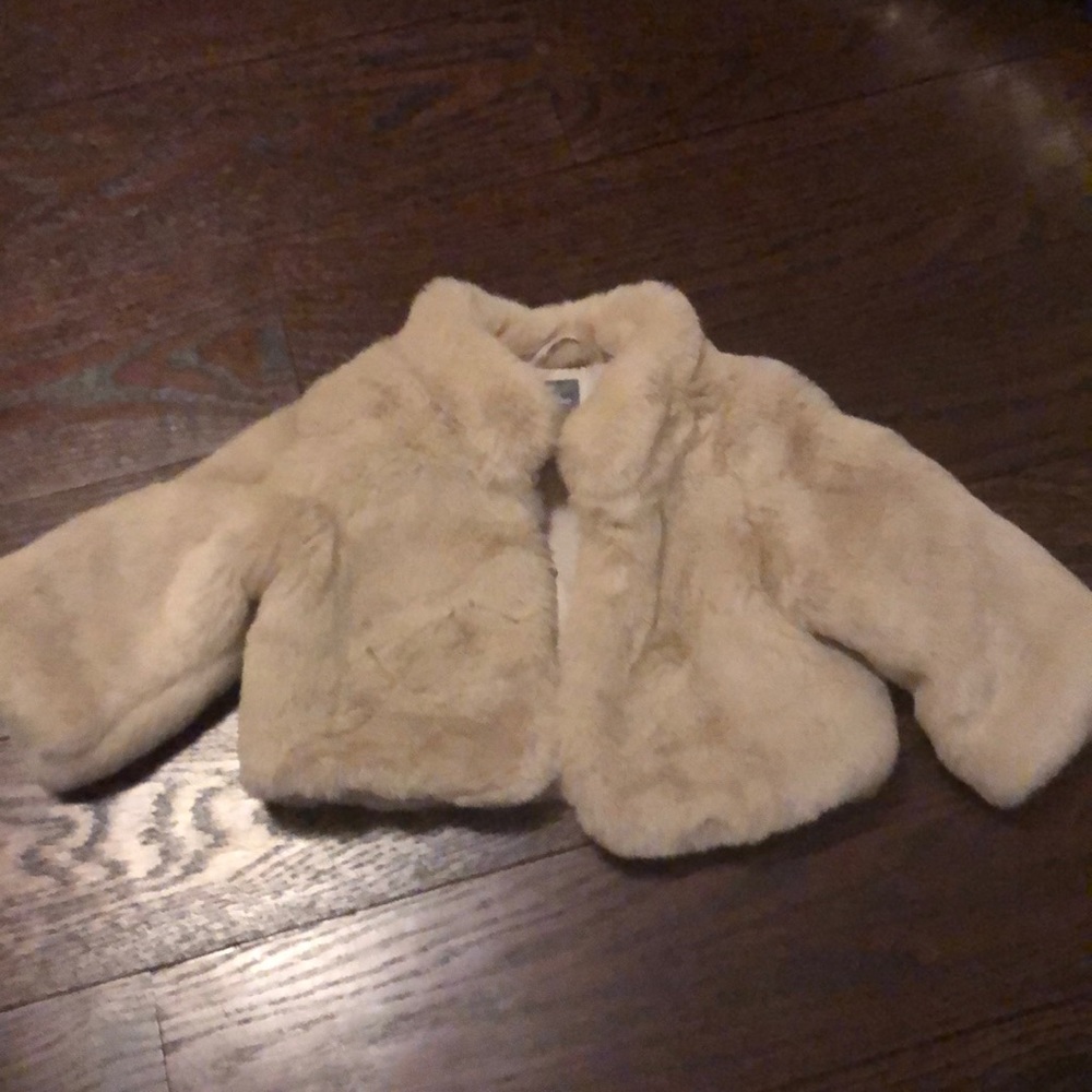 Gap faux fur jacket and hat